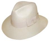  New Mens 100% Wool Fedora Trilby Mobster Mens Dress Hats Cream 