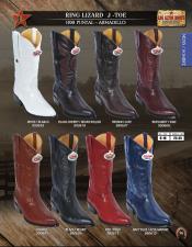  Altos J-Toe Genuine Ring Lizard Mens Western Cowboy Boot ~ botines para hombre Diff Colors/Sizes 