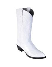  Mens White King Eel Skin J-Toe Los Altos Boots  Dress Cowboy
