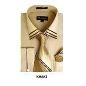  Long Sleeve Fashion Tie Set Khaki