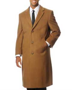 Mens Harvard Camel ~ Khaki Cashmere Blend Long Top Coat