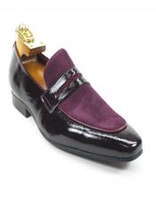 Leather-Purple-Synthetic-Sole-Shoe