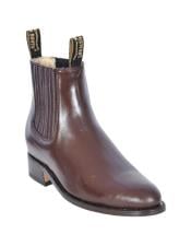  Los Altos Boots Chelsea Charro Botin Short Ankle Deer Light Brown Leather