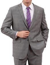  Mens Light Grey 2 Button Front Closure Suit