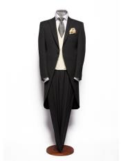  Mens Light Weight Wool 1 Button Peak Lapel Grey Herringbone Morning Suit