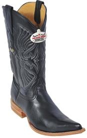  Leather Black Los Altos Mens Cowboy Boot ~ botines para hombre Western Fashion Pointy Toe 