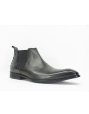  Mens Black Lightly Padded Leather Lining Boots