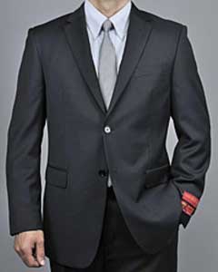  Authentic Mantoni Brand Mens Black Wool 2-button Suit - High End Suits