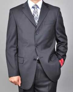  Authentic Mantoni Brand Mens Solid Black 3 buttons Suit  - High