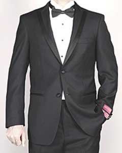  Authentic Mantoni Brand Mens Black Wool Tuxedo  - High End Suits