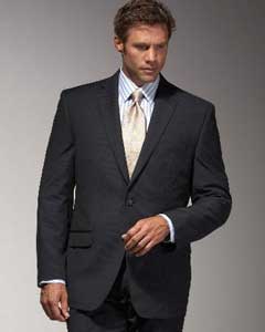  Authentic Mantoni Brand Blue Multistripe Suit - High End Suits - High