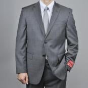  Authentic Mantoni Brand Charcoal Gray 2-Button Suit - High End Suits -