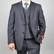  Authentic Mens 3 buttons Grey Wool Suit - High End Suits