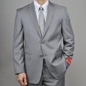  Authentic Mantoni Brand Grey 2-button Wool Suit - High End Suits -