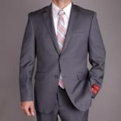  Authentic Mantoni Brand Mens Charcoal Gray Wool Slim-fit 2-button Suit  -