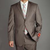  Authentic Mantoni Taupe ~ Light Olive ~ Sage Brand Mens 2-button Suit