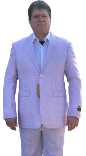  Alberto Nardoni Purple Lavender Seersucker Sear sucker suit 2 button Flat Front