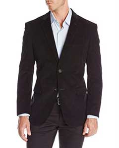  Style#-B6362 Mens Two-button corduroy Jacket Sport Coat Black