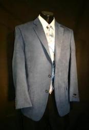  Casual Cheap Priced Fashion Blazer Dress Jacket Online Azure Blue Microfiber Sportcoat 