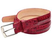  Mens Authentic Genuine Skin Italian Duccio Genuine Crocodile Antique Red Cinturon De