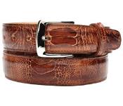 Mens Authentic Genuine Skin Italian Amico Genuine Ostrich Leg Brandy/Antique Brown Belt