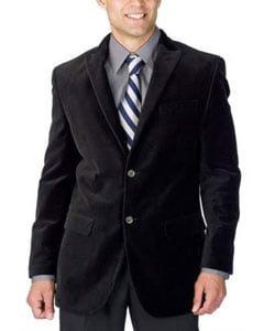  Style#-B6362 Mens Black Corduroy Suit 2 Button Style + Jacket Sport coat
