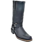  Mens Biker Boots With Rubber Sole Black_ 