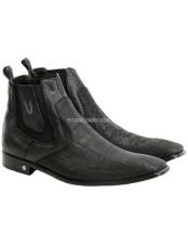  Mens Handcrafted Black Vestigium Genuine Catshark Chelsea Boots