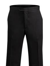  Mens Black Dress Pants 110s Wool unhemmed unfinished bottom