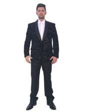  Style#-B6362 Mens Royal Blue Shiny Sequin 2 Button Cheap Priced Casual Blazer