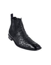  Mens Short Boots Mens Black Full Quill Ostrich Dressy Boot Ankle Dress