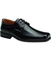 Zota Classic Mens Black Leather Lace Up Square Toe Dress Casual Oxford Shoe 