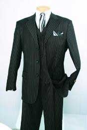  Mens Three Piece Suit - Vested Suit Mens Black Classic Cheap Priced