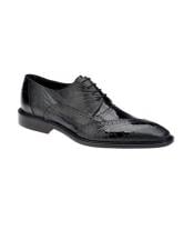  Authentic Genuine Skin Italian Nino Black Genuine Eel / Ostrich Leg Shoes Mens Ostrich Skin Shoes