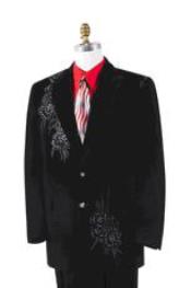  Style#-B6362 Velvet Blazer - Mens Velvet Jacket Mens Black Velvet Suit Rhinestone