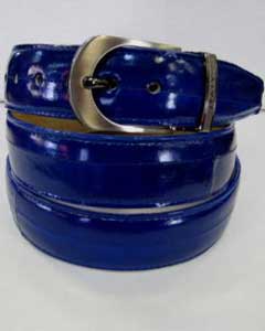  Mens Genuine Authentic Royal Blue Eel Belt 