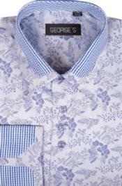  Blue Slim fit construction appreciates George Cotton Mens Dress Shirt