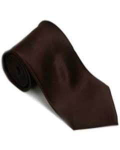  Brown 100% Silk Solid Necktie With Handkerchief Buy 10 of same color