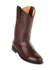  Mens Original Michel Genuine Deer Leather Brown Pull On Roper With Leather