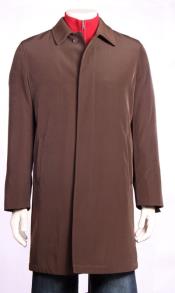  Coat Rain Jacket Trench Coat 3/4 length Brown 