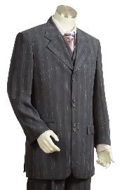  Fashion 3 Piece Vested Charcoal Zoot Suit 