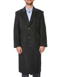  Coat Harvard Charcoal Herringbone Tweed Full-Length
