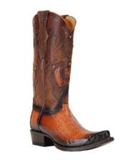  Mens Cognac Leather Lining Traditional leather Sole Dress Cowboy Boot Cheap Priced