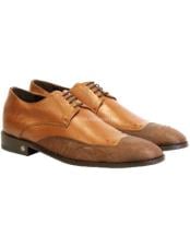  Vestigium Genuine Mens Cognac Catshark Derby Shoes