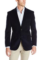  Style#-B6362 Mens Welted Chest Pocket Cotton Corduroy Sport Coat Navy