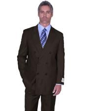  Mens Alberto Nardoni Double Breasted Suits Peak Lapel Brown Wool Suit Side