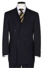  High Quality Solid Black Double Vent Double Breasted Suits $195 (Wholesale Price