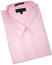  Pink Cotton Blend Convertible Cuffs Mens