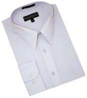  Silver Grey Cotton Blend Convertible Cuffs Mens Dress Shirt 