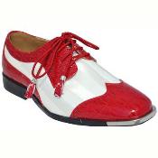 mens red and white dress shoes